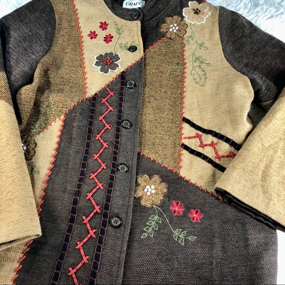 Graff Womens Vintage Patchwork Blazer/Jacket M - image 5